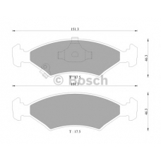 0 986 AB9 098 BOSCH Комплект тормозных колодок, дисковый тормоз