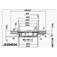 J3304035 NIPPARTS Тормозной диск