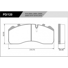 PD/120_HD PRO FRAS-LE Комплект тормозных колодок, дисковый тормоз