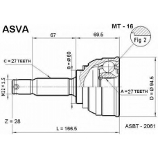 MT-16 ASVA Шарнирный комплект, приводной вал