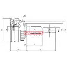 6200 KAMOKA Шарнирный комплект, приводной вал