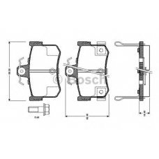 0 986 TB2 131 BOSCH Комплект тормозных колодок, дисковый тормоз