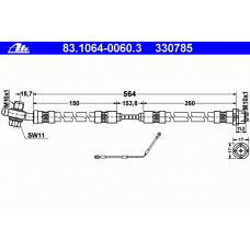 83.1064-0060.3 ATE Тормозной шланг