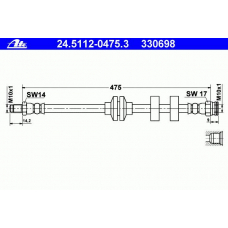 24.5112-0475.3 ATE Тормозной шланг