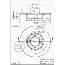 08.3067.20 BREMBO Тормозной диск