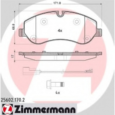 25602.170.2 ZIMMERMANN Комплект тормозных колодок, дисковый тормоз