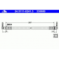 24.5111-0241.3 ATE Тормозной шланг
