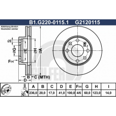 B1.G220-0115.1 GALFER Тормозной диск