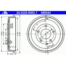 24.0225-0002.1 ATE Тормозной барабан