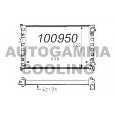 100950 AUTOGAMMA Радиатор, охлаждение двигателя