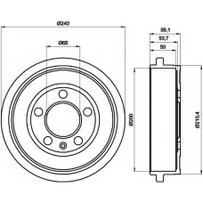 8DT 355 300-371 HELLA PAGID Тормозной барабан