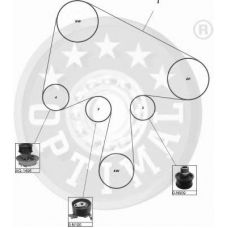 SK-1038 OPTIMAL Комплект ремня грм