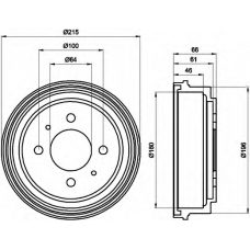 8DT 355 300-531 HELLA Тормозной барабан