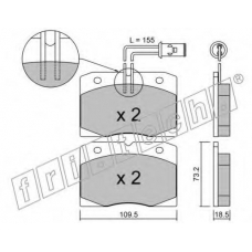 053.0 fri.tech. Комплект тормозных колодок, дисковый тормоз