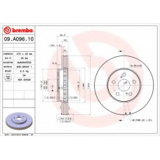 09.A096.10 BREMBO Тормозной диск