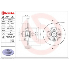 08.A141.17 BREMBO Тормозной диск