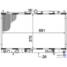 8MK 376 770-321 HELLA Радиатор, охлаждение двигателя