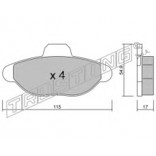 139.0 TRUSTING Комплект тормозных колодок, дисковый тормоз