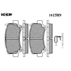 181589 ICER Комплект тормозных колодок, дисковый тормоз