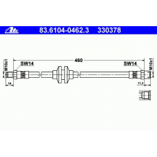 83.6104-0462.3 ATE Тормозной шланг