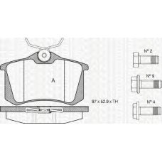 8110 10512 TRIDON Brake pads - rear