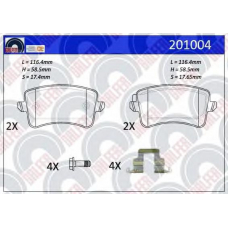 201004 GALFER Комплект тормозных колодок, дисковый тормоз