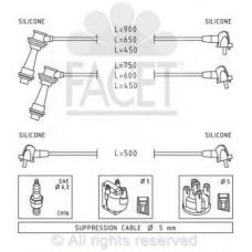 4.9868 FACET Ккомплект проводов зажигания