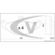 V40-8024 VEMO/VAICO Комплект тормозных колодок, дисковый тормоз