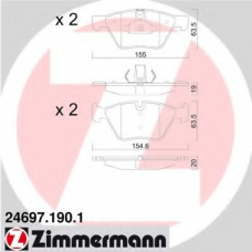 24697.190.1 ZIMMERMANN Комплект тормозных колодок, дисковый тормоз