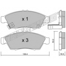 453.0 TRUSTING Комплект тормозных колодок, дисковый тормоз