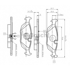 0 986 TB2 532 BOSCH Комплект тормозных колодок, дисковый тормоз