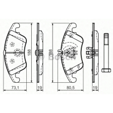 0 986 494 263 BOSCH Комплект тормозных колодок, дисковый тормоз