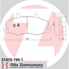 21470.190.1 ZIMMERMANN Комплект тормозных колодок, дисковый тормоз