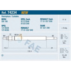 74234 FAE Свеча накаливания