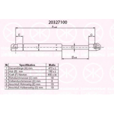 20327100 KLOKKERHOLM Газовая пружина, крышка багажник