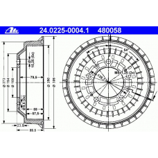 24.0225-0004.1 ATE Тормозной барабан