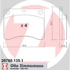 20780.135.1 ZIMMERMANN Комплект тормозных колодок, дисковый тормоз