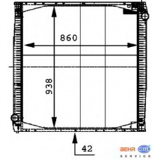 8MK 376 721-621 HELLA Радиатор, охлаждение двигателя