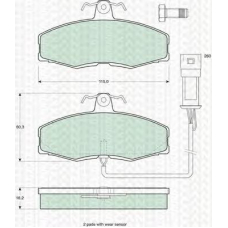 8110 10301 TRIDON Brake pads - front