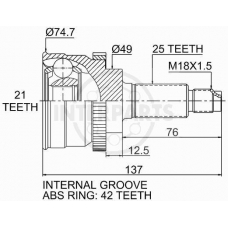 OJ-0716 InterParts Шарнирный комплект, приводной вал