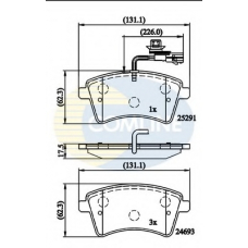 CBP11707 COMLINE Комплект тормозных колодок, дисковый тормоз