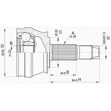 CVJ5209.10 OPEN PARTS Шарнирный комплект, приводной вал