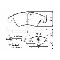 0 986 494 201 BOSCH Комплект тормозных колодок, дисковый тормоз