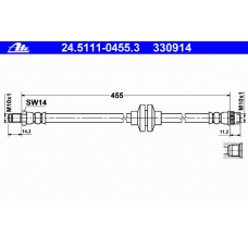 24.5111-0455.3 ATE Тормозной шланг