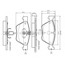 0 986 TB2 034 BOSCH Комплект тормозных колодок, дисковый тормоз