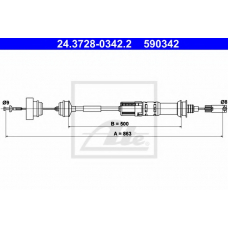 24.3728-0342.2 ATE Трос, управление сцеплением