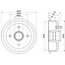 8DT 355 300-161 HELLA Тормозной барабан