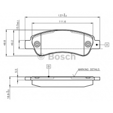 0 986 TB2 977 BOSCH Комплект тормозных колодок, дисковый тормоз