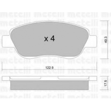 22-0781-0 METELLI Комплект тормозных колодок, дисковый тормоз