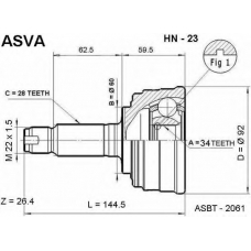 HN-23 ASVA Шарнирный комплект, приводной вал